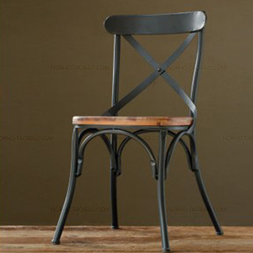 ,Vintage metal dining chair,anti rust treatment,wood dining furniture sets,black metal chair