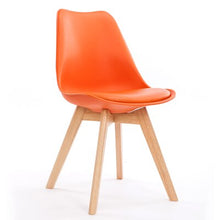 Load image into Gallery viewer, Fashion 100% Wooden &amp; Plastic PU chair,white,Red blue,dining chair