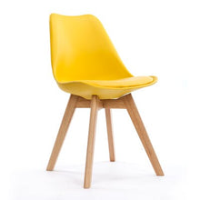 Load image into Gallery viewer, Fashion 100% Wooden &amp; Plastic PU chair,white,Red blue,dining chair