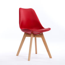 Load image into Gallery viewer, Fashion 100% Wooden &amp; Plastic PU chair,white,Red blue,dining chair
