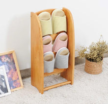 Load image into Gallery viewer, 100% oak shoe rack,3 layers and 4 layers, solid wood storage rack,wooden living room furniture