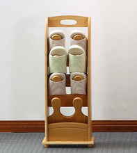 Load image into Gallery viewer, 100% oak shoe rack,3 layers and 4 layers, solid wood storage rack,wooden living room furniture