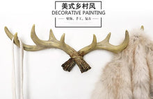 Load image into Gallery viewer, Retro coat rack antlers decoration Deer Head Animal Hanging hook creative Home decorative Living room bedroom wall decorations