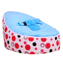 Load image into Gallery viewer, Medium Red Circle Print Bean Bag Chair Kids Bed For Sleeping Portable