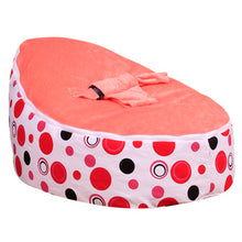 Load image into Gallery viewer, Medium Red Circle Print Bean Bag Chair Kids Bed For Sleeping Portable