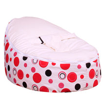 Load image into Gallery viewer, Medium Red Circle Print Bean Bag Chair Kids Bed For Sleeping Portable