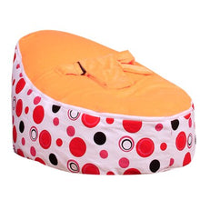 Load image into Gallery viewer, Medium Red Circle Print Bean Bag Chair Kids Bed For Sleeping Portable
