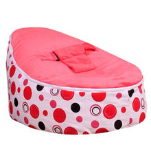 Load image into Gallery viewer, Medium Red Circle Print Bean Bag Chair Kids Bed For Sleeping Portable