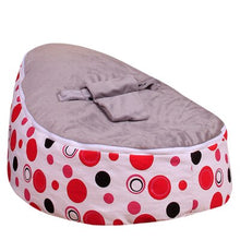 Load image into Gallery viewer, Medium Red Circle Print Bean Bag Chair Kids Bed For Sleeping Portable