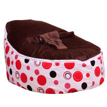 Load image into Gallery viewer, Medium Red Circle Print Bean Bag Chair Kids Bed For Sleeping Portable
