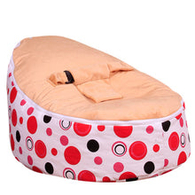 Load image into Gallery viewer, Medium Red Circle Print Bean Bag Chair Kids Bed For Sleeping Portable