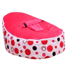 Load image into Gallery viewer, Medium Red Circle Print Bean Bag Chair Kids Bed For Sleeping Portable