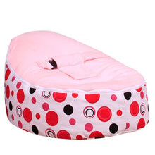 Load image into Gallery viewer, Medium Red Circle Print Bean Bag Chair Kids Bed For Sleeping Portable