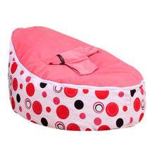 Load image into Gallery viewer, Medium Red Circle Print Bean Bag Chair Kids Bed For Sleeping Portable