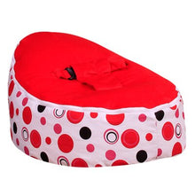 Load image into Gallery viewer, Medium Red Circle Print Bean Bag Chair Kids Bed For Sleeping Portable