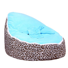 Load image into Gallery viewer, Medium Leopard Print Bean Bag Chair Kids Bed For Sleeping Portable