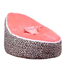Load image into Gallery viewer, Medium Leopard Print Bean Bag Chair Kids Bed For Sleeping Portable
