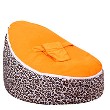 Load image into Gallery viewer, Medium Leopard Print Bean Bag Chair Kids Bed For Sleeping Portable