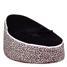 Load image into Gallery viewer, Medium Leopard Print Bean Bag Chair Kids Bed For Sleeping Portable