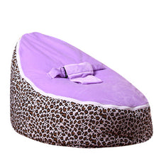 Load image into Gallery viewer, Medium Leopard Print Bean Bag Chair Kids Bed For Sleeping Portable