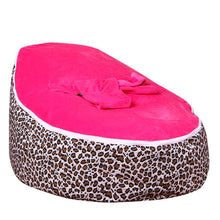 Load image into Gallery viewer, Medium Leopard Print Bean Bag Chair Kids Bed For Sleeping Portable