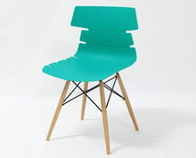 Load image into Gallery viewer, Fashion 100% Wooden &amp; Plastic chair,white,blue,dining chair