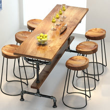 Load image into Gallery viewer, Vintage metal bar table,anti rust treatment,bar stool,100% wooden &amp; metal table,bar furniture set