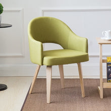 Load image into Gallery viewer, Modern Nordic style coffee chair with arm Dining chair wooden Sofa 100% cotton living room chair