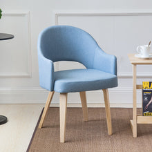 Load image into Gallery viewer, Modern Nordic style coffee chair with arm Dining chair wooden Sofa 100% cotton living room chair