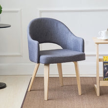 Load image into Gallery viewer, Modern Nordic style coffee chair with arm Dining chair wooden Sofa 100% cotton living room chair