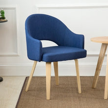 Load image into Gallery viewer, Modern Nordic style coffee chair with arm Dining chair wooden Sofa 100% cotton living room chair