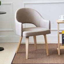 Load image into Gallery viewer, Modern Nordic style coffee chair with arm Dining chair wooden Sofa 100% cotton living room chair