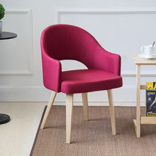 Load image into Gallery viewer, Modern Nordic style coffee chair with arm Dining chair wooden Sofa 100% cotton living room chair