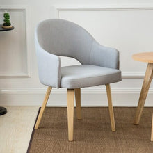 Load image into Gallery viewer, Modern Nordic style coffee chair with arm Dining chair wooden Sofa 100% cotton living room chair