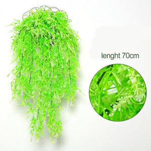 Luyue Artificial Plant Vines wall hanging green plant Chlorophytum decorative PVC Simulation plants orchid fake Flower rattan