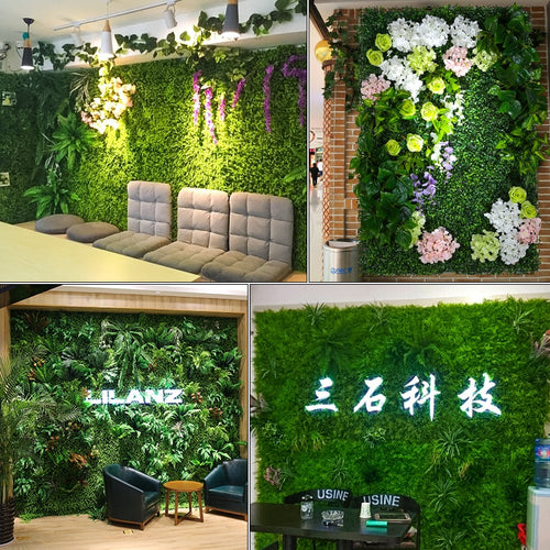 Luyue Plant Wall Artificial Lawn Boxwood Hedge Garden Backyard Home Decor Simulation Grass Turf Rug Lawn Outdoor Flower wall