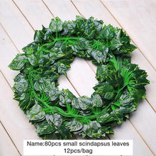 Load image into Gallery viewer, Luyue 2.2m Artificial Grape Leaves outdoor garden decoration Simulation scindapsus leaf Fake Flower green plant vines courtyard