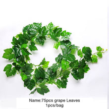Load image into Gallery viewer, Luyue 2.2m Artificial Grape Leaves outdoor garden decoration Simulation scindapsus leaf Fake Flower green plant vines courtyard