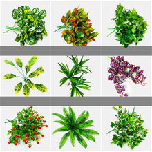 Load image into Gallery viewer, Luyue Artificial  turf grass Plant Lawn Outdoor decor plant wall accessories DIY green vines branch wedding decor Fake tree leaf