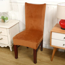 Load image into Gallery viewer, Velvet Dining Chair Cover Dustproof Stretch Chair Covers
