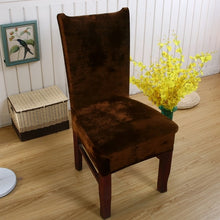 Load image into Gallery viewer, Velvet Dining Chair Cover Dustproof Stretch Chair Covers