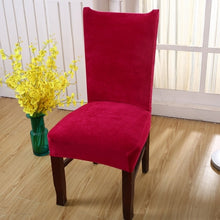 Load image into Gallery viewer, Velvet Dining Chair Cover Dustproof Stretch Chair Covers