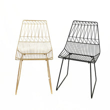 Load image into Gallery viewer, 100% metal steel Leisure Chair iron wire chair hollow back gold dining chair Metal Living Room Furniture Complimentary cushion