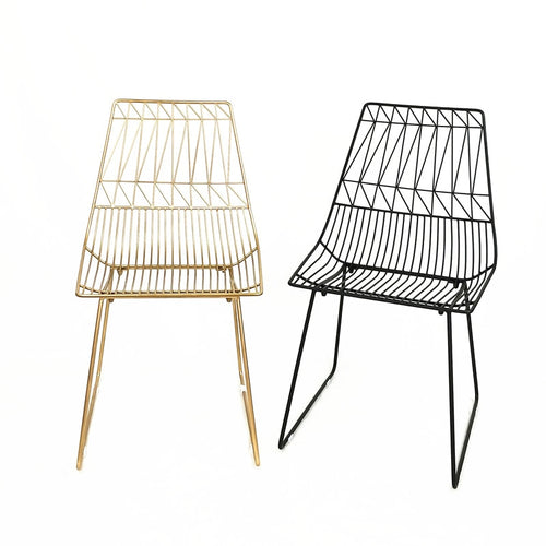 100% metal steel Leisure Chair iron wire chair hollow back gold dining chair Metal Living Room Furniture Complimentary cushion