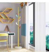 Load image into Gallery viewer, Fashion color coat rack metal plastic coat hat rack Creative children's rack leaf hook children furniture Living room furniture