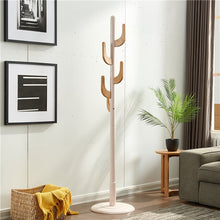 Load image into Gallery viewer, 100% Wooden Coat Rack Standing With Hooks Wood Tree Coat Rack Stand For Coats Hats Scarves Clothes Handbags wooden clothes rack