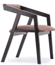 Load image into Gallery viewer, 100% wood dining chair parlor furniture with armrest leather cotton coffee chair