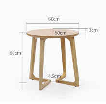 Load image into Gallery viewer, 100% Wooden Tea Table round small coffee table creative Nordic round small side table