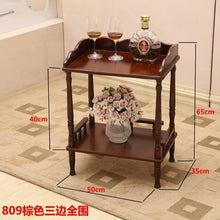 Load image into Gallery viewer, Wood Tea Table Wheeled brake Round square small coffee table sofa side table