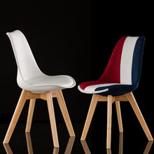 Load image into Gallery viewer, Fashion 100% Wooden &amp; Plastic PU chair,white,Red blue,dining chair